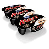 Mix - Yaourt au Mars Sur lit au caramel avec billes au caramel et chocolat au lait