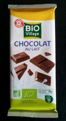 Chocolat au lait Bio Village Bio 30% cacao 100g