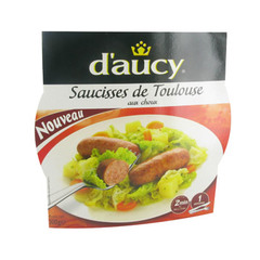 Saucisses de Toulouse aux choux D'AUCY, 300g