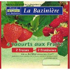 Yaourts aux fruits La Baziniere, 4x125g