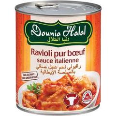 Dounia Halal, Ravioli pur boeuf sauce italienne halal, la boite de 800 g