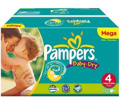 Couches Pampers Baby Dry megapack T4 x 112 7-18kg