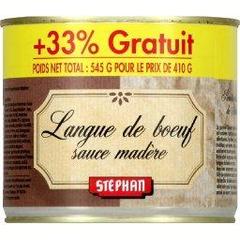 Stephan, Langue de boeuf sauce madere, la boite de 545g