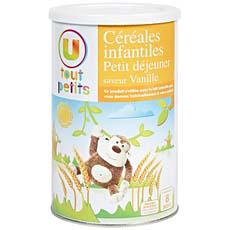 Cereales infantiles saveur vanille U TOUT PETITS, des 8 mois, 400g