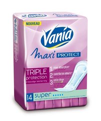 Serviettes hygieniques Maxi Protect super VANIA, 14 unites