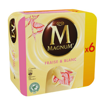 Magnum fraise chocolat blanc x6 -660ml promo