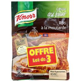 Knorr sachet cuisson rôti moutarde lot 3x30g