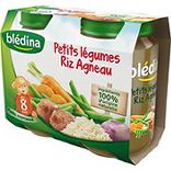 Petits pots pour bébé de petits legumes riz et agneau BLEDINA, dès 8 mois, 2x200g