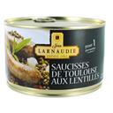Jean Larnaudie Saucisses de Toulouse lentilles sauce à la graisse d... la boite de 400 g