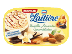 Creme glacee vanille-amandes caramelisees LA LAITIERE, 900ml