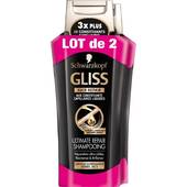 Gliss shampooing ultimate repair 2x250ml dont 1 offert