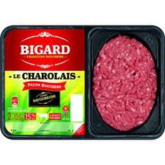 Bigard, Steak hache charolais basse pression 15%MG, les 2 steaks de 125g