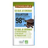 Chocolat Noir Bio 98% Cacao Equateur