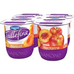 Taillefine, Yaourts aux fruits 0% mat gr, abricot/nectarine, les 4 pots de 125 g