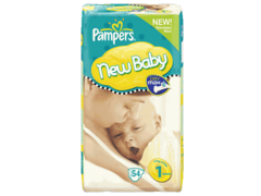 Couches pour nouveaux nes New Baby geant PAMPERS 2-5kg, 54 unites