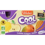 Vitabio Cool Fruits Gourdes Bio Pomme Mangue Ananas 12 x 90 g - Lot de 2