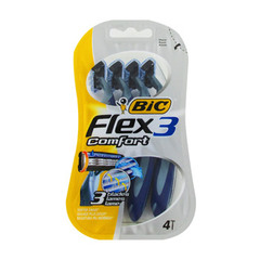 Rasoir jetable masculin Flex 3 comfort BIC, blister x4 unités