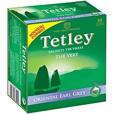 Tetley boite de 50 sachets tir'press the vert oriental earl grey