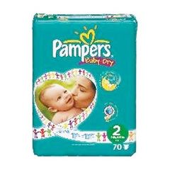 Couches Pampers Baby Dry T2 3-6kg x70 Geant