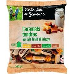Itinéraire des Saveurs, Caramels tendres au lait frais d'Isigny parfums assortis, le sachet de 350 g