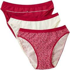 3 Slips Pocket Coton DIM, rouge, taille 40/42