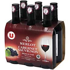 Vin de pays d'OC rouge Merlot Cabernet Sauvignon U, 6x25cl
