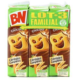 Biscuits fourres aux cereales completes, gout chocolat