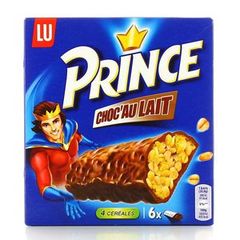 Barres de cereales au chocolat au lait PRINCE Choc'O Lait, 6 unites, 125g