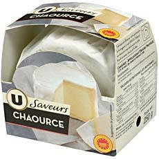 Chaource AOC au lait thermise U LES SAVEURS, 22%MG, 250g