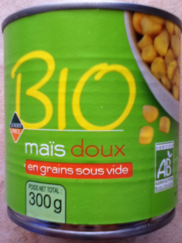 Maïs doux bio 300g