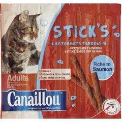 Canaillou, Stick's tendres riche en saumon pour chat, les 6 bâtonnets de 5 g