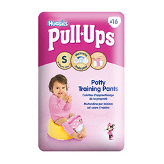 Huggies pull-ups, Couche culotte taille s/4 girl (8-15 kg), pack de 16 culottes