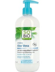SO'BiO étic Lait Démaquillant Hydratant Tous Types de Peaux Hydra Aloe Vera Bio Grand Format 500 ml