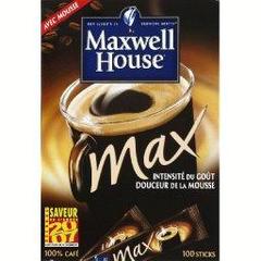 Maxwell house max boite presentoir 100 sticks 200g