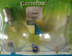 Ampoule halogène claire vis 60W 230V Carrefour