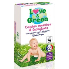 Couches sensitives et écologiques taille 4 + LOVE&GREEN, pack x42