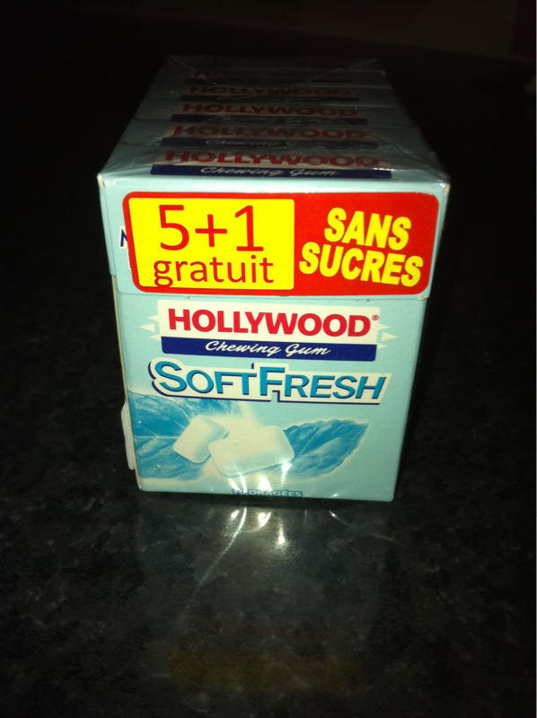 Chewing-gum Hollywood Soft fresh s/sucre 5 87gr