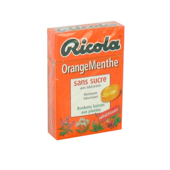 Bonbons Orange menthe Ricola Sans sucres 50g
