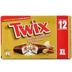 Twix Barres glacées caramel biscuit les 12 barres de 43,1 ml