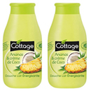 Cottage gel douche lait énergisant coco ananas 2x250ml