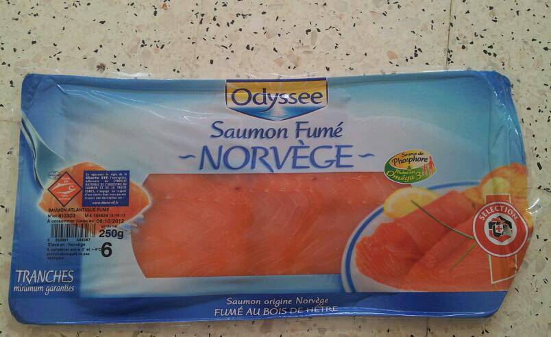 Odyssee, Saumon fume norvegien, le paquet de 250 gr