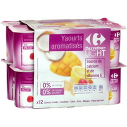 Light yaourts aromatises 0% matiere grasse 12 x 125g