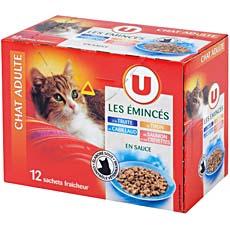 Aliment pour chat Eminces en Sauce au poissons U, 12x100g