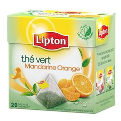 The vert aromatise mandarine orange, sachets pyramid, la boite de 20 - 36g
