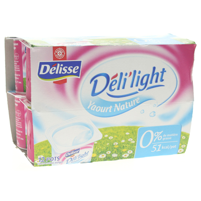 Yaourts Deli'Light Delisse 0%mg 12x125g Nature