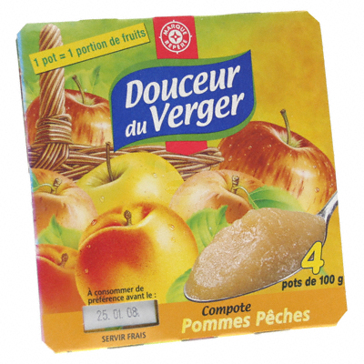 Compote Douceur du Verger Pomme peche 4x100g