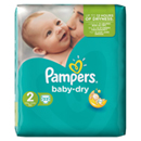 Couches baby dry taille 2 (3/6kg) PAMPERS paquet x33