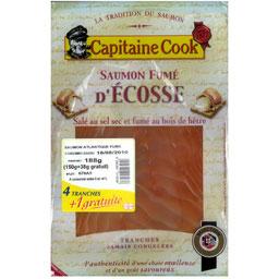 Capitaine Cook Saumon fumé d'Ecosse le paquet de 4 tranches - 188 g