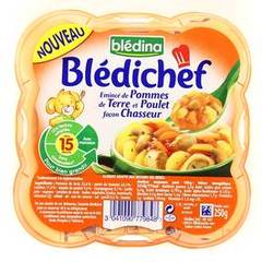 Bledina, Bledichef - Emince de pommes de terre et poulet facon chasseur, l'assiette de 250 g