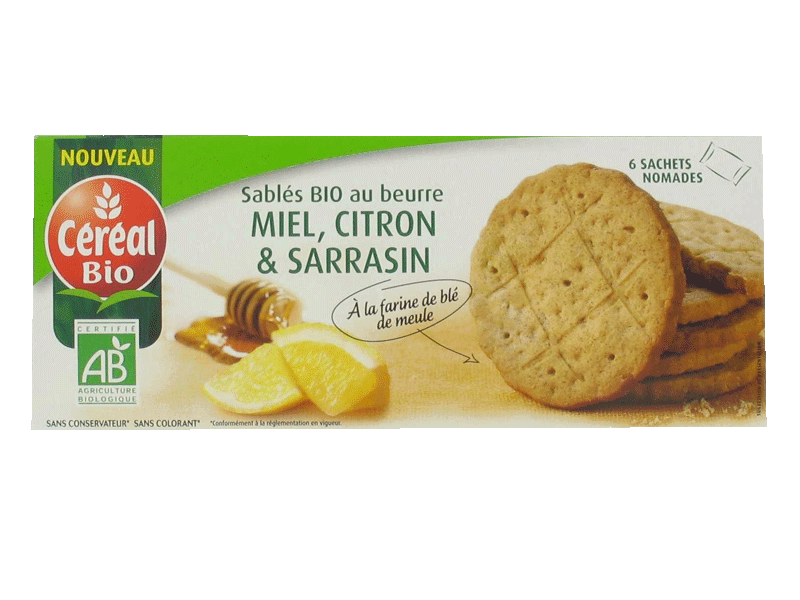 Biscuit Sable au Beurre Miel Citron Sarrassin 1 x 132g